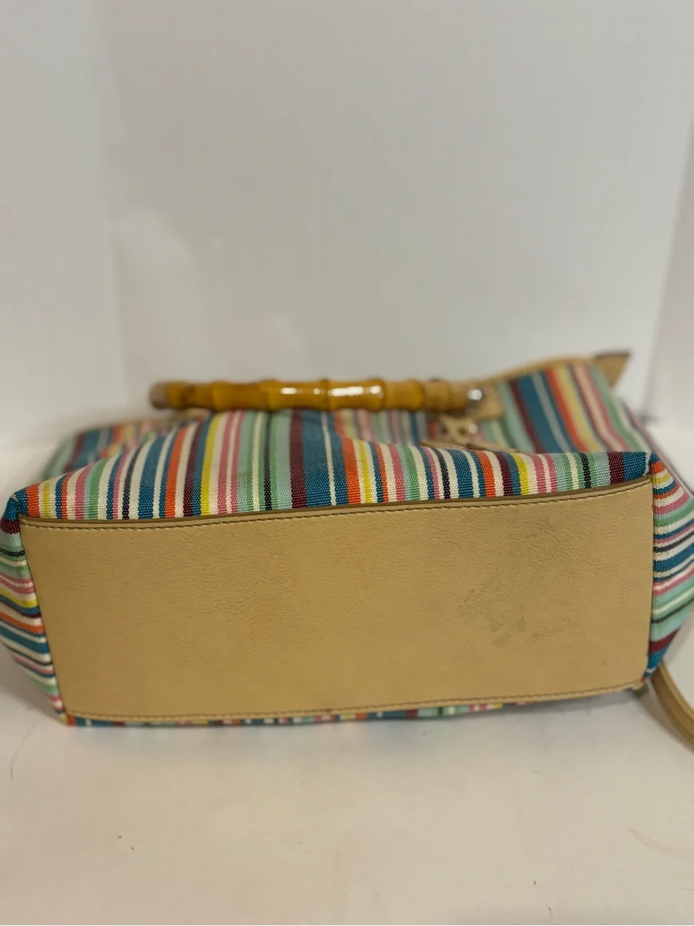Relic Multicolor Striped Shoulder Bag with Bamboo Handles
